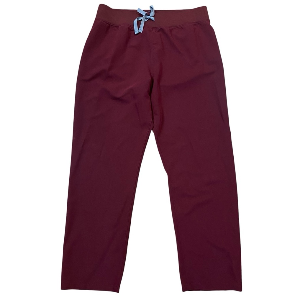 Figs High Waisted Livingston Basic Scrub Pants Burgundy Size XL